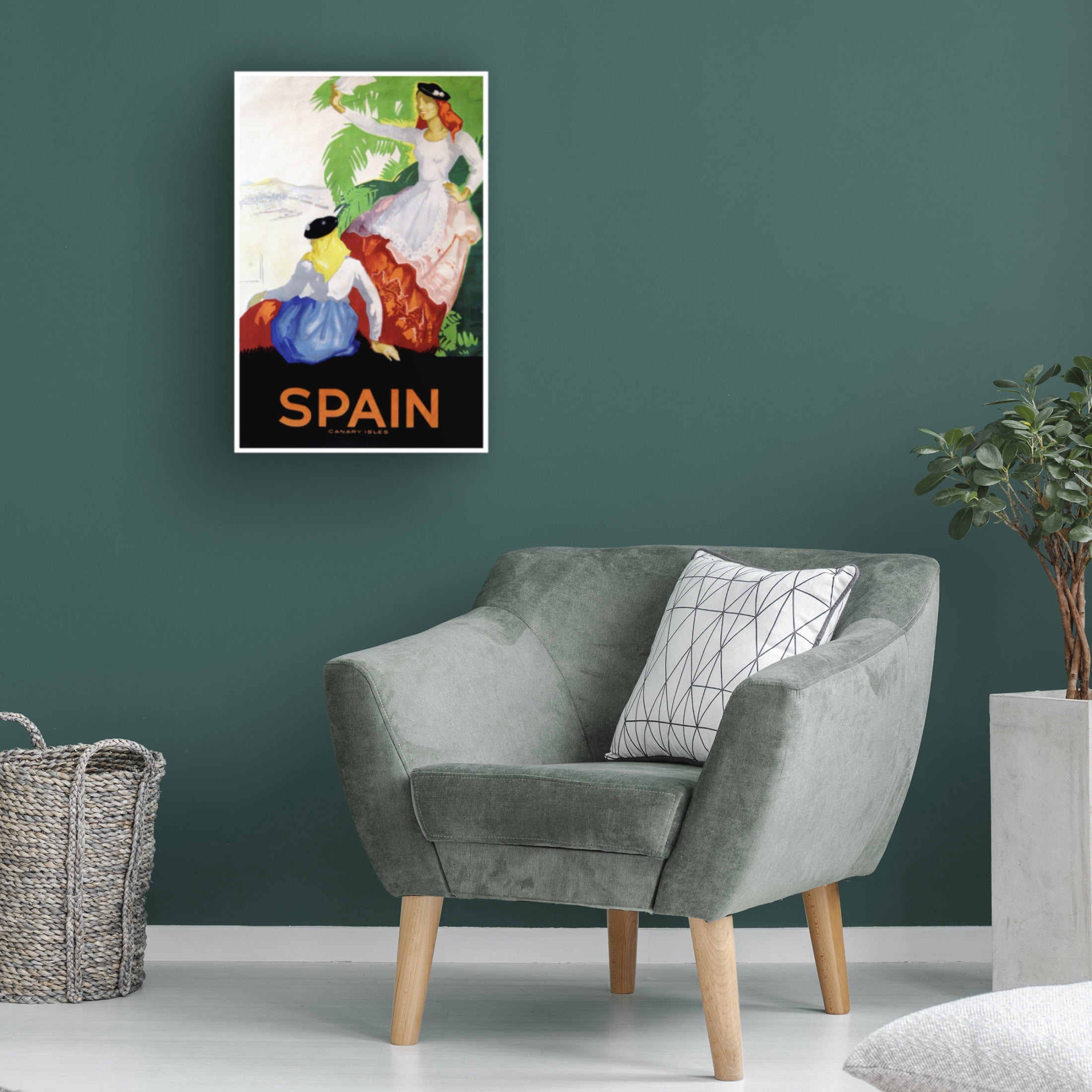 Canvas Wall Art - Vintage Apple Collection 'Spain Canary' Wall Art for Living Room, Bedroom, or Office Décor by Trademark Fine Art - 30 x 47 Inches