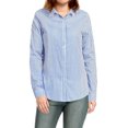 thumbnail image 4 of DARING DIVA Women's Button Down Long Sleeve Vertical Stripes Shirt 3XL Light Blue, 4 of 6