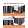 thumbnail image 6 of Blue and Brown Geometric Stripe Pattern Wrap Around Bed Skirts for California King Bed 18" Drop,Bed Skirt with Adjustable Elastic Belt Dust Ruffle Bed Valance for Bedroom Hotel Luxury Bed Frame Cover, 6 of 7