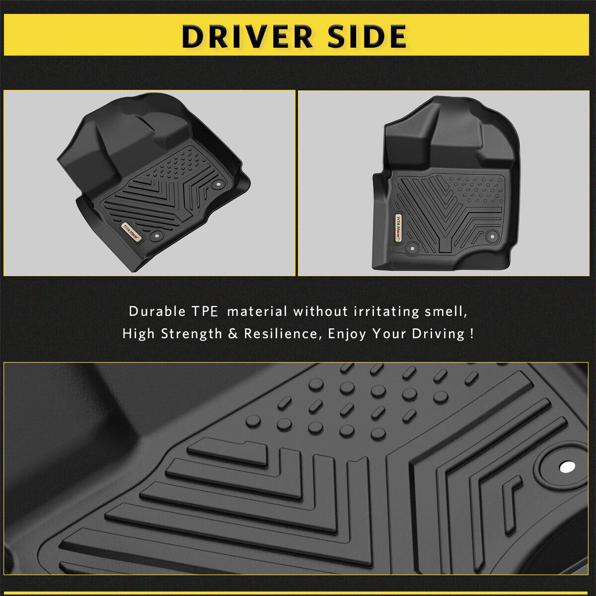 RVNI Floor Mats for 2015-2023 2024 Ford F-150 SuperCrew Cab, 1st & 2nd Row All Weather Protection