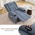 thumbnail image 4 of JONPONY Oversized Massage Swivel Recliner Chair with 4-Point 3D Kneading Massage and Heat for Living Room with Rocking Function 2 Cup Holders, USB Charge Port，Blue, 4 of 8