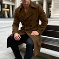 thumbnail image 7 of KeShDi Trench Coat for Men Double Breasted Lapel Long Sleeve Jacket Brown S, 7 of 7