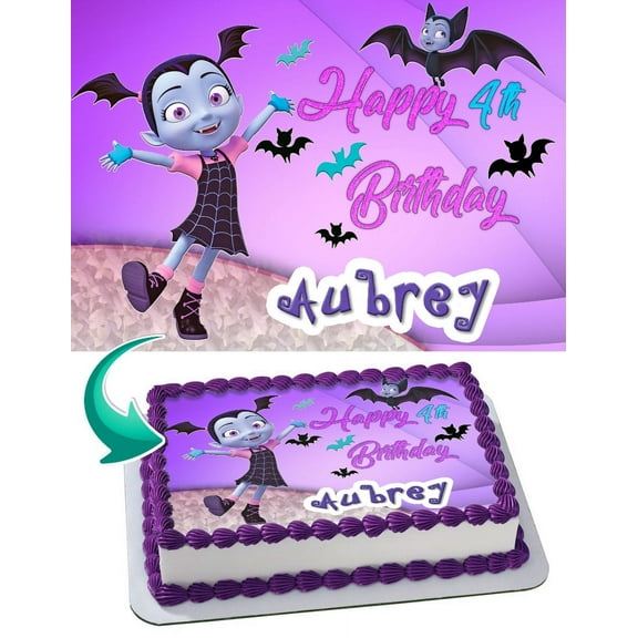 Vampirina 3 Edible Cake Image Topper Personalized Picture 1/4 Sheet (8"x10.5")