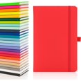 thumbnail image 1 of Carnet A5 avec Pages Doublées, Boucle pour Stylo, Ruban, Journal Rigide Moyen, Note, Papier Source Durable (Rouge), 1 of 5