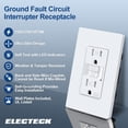 thumbnail image 2 of Enchufe eléctrico ELECTECK GFCI de 15 amperios, resistente a la intemperie, blanco, 2 of 7