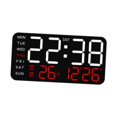thumbnail image 2 of Reloj despertador Digital, relojes eléctricos, atenuador de 12/24H, reloj de pared versátil, Reloj de escritorio Digital LED para dormitorio, oficina, Negro con luz roja., 2 of 8