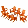 thumbnail image 4 of WestinTrends Ashore All-Weather Poly Lumber Adirondack Chairs, Foldable Modern Farmhouse Design, Outdoor Patio Seating, Set of 8, Orange, 4 of 7