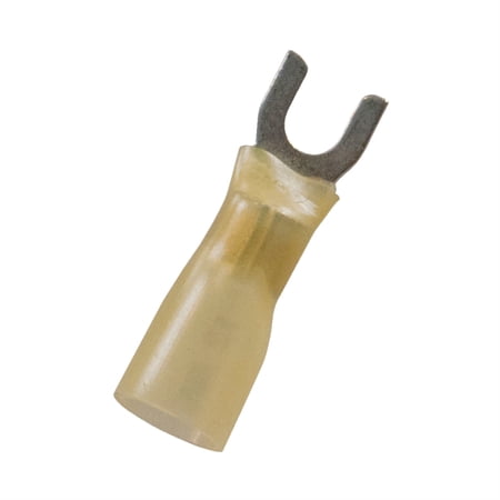 12-10 #8 Yellow CS Heat Shrink Spade - 10Pc