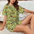 thumbnail image 6 of Bingfone Cute Tractor Print Pajamas Sets for Women Soft Short-Sleeved Pjs with Lounge Shorts Two Piece Sleepwear, 6 of 8