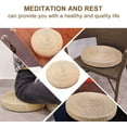 thumbnail image 5 of 40cm Natural Woven Grass Cushion - Wild Pucao Pillow Floor Mat - Round Braided Pad - Handmade Straw Woven Rush Yoga Mat - Flat Seat Cushion for Garden Dining Room Living Room Home Decor(Beige), 5 of 8
