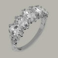 thumbnail image 2 of LBG British Made 14k White Gold Cubic Zirconia Womens Eternity Ring - 33 size options - Size 5.25, 2 of 8