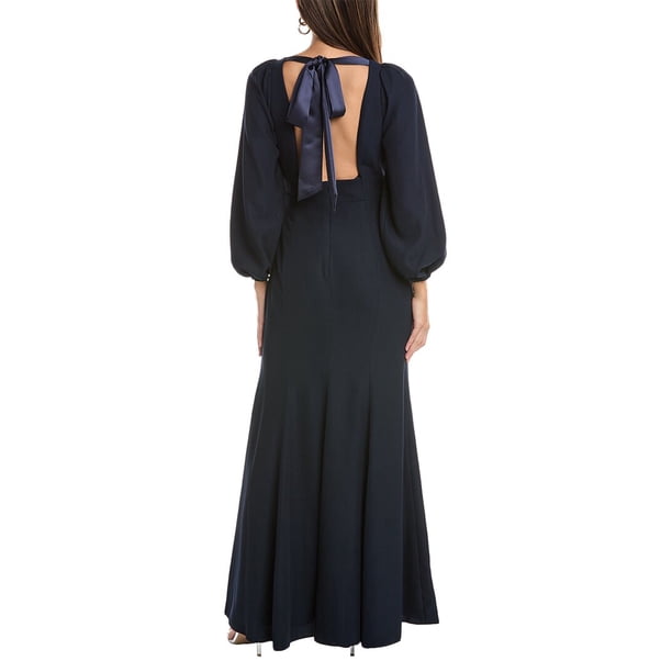 THE DESSY GROUP womens Dessy Collection Open Back Gown, 0, Blue