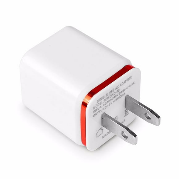 Leadingstar Chargeur Rapide Double Paroi USB Adaptateur 1A 2A 5V pour Android / Galaxy / iPhone