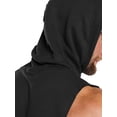 thumbnail image 3 of MAWCLOS Mens Hooded Tops Drawstring Sweatshirt Sleeveless Hoodies Regular Fit Gym Solid Color Pullover Top Black 2XL, 3 of 6