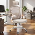 thumbnail image 1 of QinaQin Silla ergonómica para oficina y escritorio, con descansabrazos abatibles, soporte lumbar cómodo y asiento amplio para estudio o trabajo, 1 of 6
