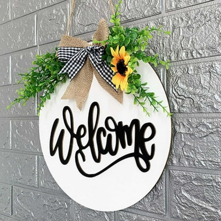 YOHAVEN Welcome Door Hanger Wreath Eco-Friendly Easter Door Decoration Perfect for Front Door Fireplace and Home Ideal for Festivals Weddings and Seasonal Decor YOHAVEN Welcome Door Hanger Wreath Eco-Friendly Easter Door Decoration Perfect for Front Door Fireplace and Home Ideal for Festivals Weddings and Seasonal Decor