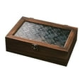 thumbnail image 2 of Nordic Retro Solid Wood Begonia Flower Glass Storage Cabinet Desktop Sorting Flipping Wooden BOX Decorative Box Superior Quality, 2 of 7