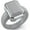Gray & Silver, variant on NEW! Rinfit Silicone Wedding Ring for Women - Soft Rubber Wedding Band Replacement - Oversized Diamond Emerald Metal Framed Collection