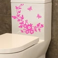 thumbnail image 3 of ABODELINE Black Flowers Butterfly Bathroom Toilet Seat Lid Cover Decals Stickers PVC Sticker Removable Self-Adhesive Restroom Decor Art Decoration Toilet Lid Decals, 3 of 5