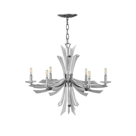 Six Light Medium Chandelier-Glacial Finish Fredrick Ramond Lighting Fr40908gg