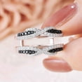thumbnail image 5 of SHELOVES Ring Enhancer for Engagement Rings Black White Cubic Zirconia Wedding Bands 925 Sterling Silver Size 7, 5 of 7