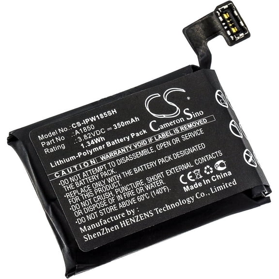 Replacement Battery for Apple MQL22LL/A,MQL32LL/A,MQL42LL/A,MR1L2LL/A,MR2X2LL/A,MR362LL/A,Watch Series 3 4G 42mm,Watch Series 3 LTE 42mm,PN:A1850,350mAh