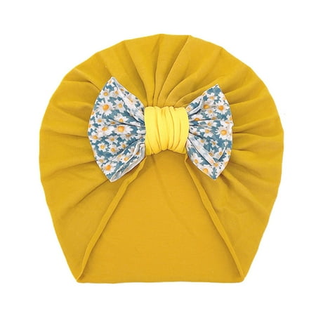 

HitUpon Soft Stretchy Turban Hats With Knotted Big Bow Caps Beanies Bonnets Headwraps Hair Accessories For Baby Girls