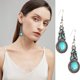 thumbnail image 2 of Pendientes Pendientes colgantes - turquesa cuelgan niñas lágrima turquesa bohemio para las mujeres de la vendimia de turquesa Boho Declaración Azul Occidental Pendientes de gota, 2 of 8