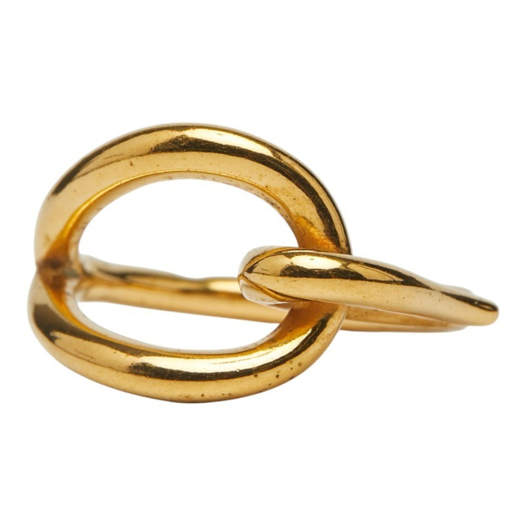 Pre-Owned Hermes Jumbo Scarf Ring, Gold Plated, Women's, HERMES