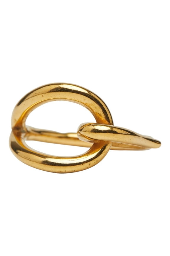 Pre-Owned Hermes Jumbo Scarf Ring, Gold Plated, Women's, HERMES (Good)