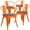 Orange, variant on Flash Furniture 4 Pk. Green Metal Chair with Wood Seat and Arms