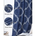 thumbnail image 3 of Navy Blue Moroccan Blackout Curtains for Bedroom Living Room Darkening Curtains 63 Inches Long Morocco Geometric Quatrefoil Plaid Window Curtain 2 Panels Set Window Treatment Grommet Drapes 52"x63", 3 of 9