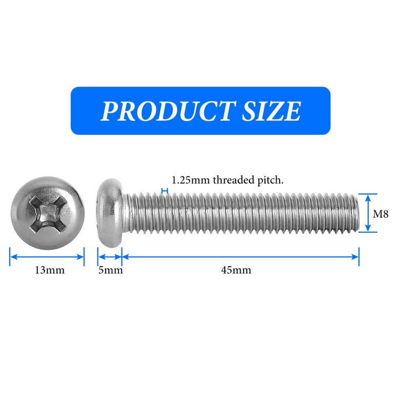Wall Mounting Screws for Samsung TV - M8 x 45mm with Pitch 1.25mm Solid Screw  Bolts for Samsung TV Wall Mounting, TV 