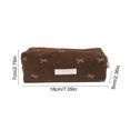 thumbnail image 4 of Celsvanis Pencil Case Large Capacity Pencil Pouch Pen Bag Embroidered Corduroy Stationery Organizer for Students Home Office Supplies, Brown, 4 of 7