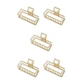 thumbnail image 1 of Qarigey Clip de garra Estilo simple Estilo simple Pins Decoración geométrica Accesorios KC Oro/Rectángulo 5Conjunto, 1 of 6