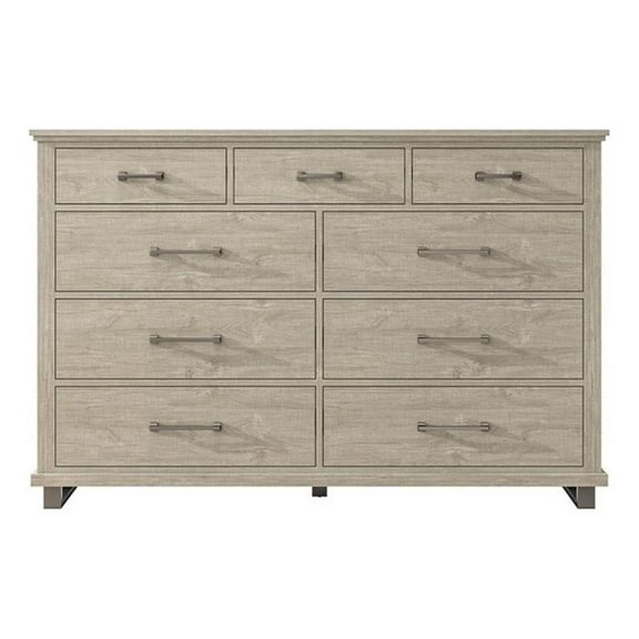 LIVILAND 64 in. Wide Wood 9-Drawer Double Dresser - Beige
