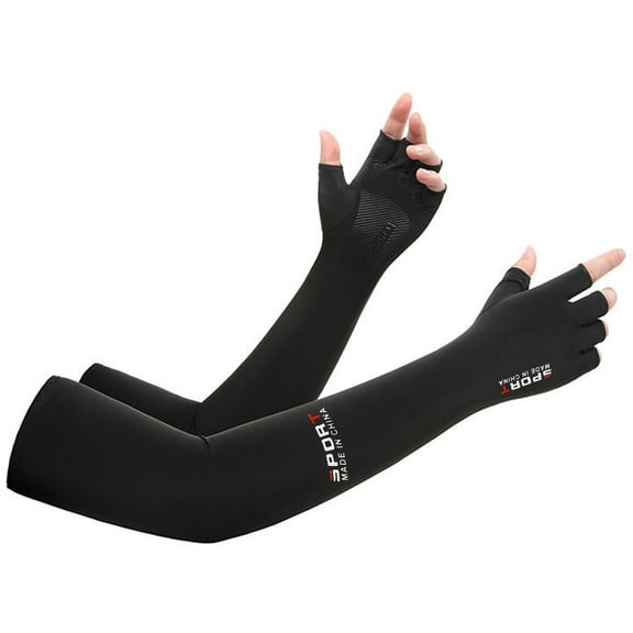 UV Sun Protection Arm Sleeves for Men & Women UPF 50  Cooling Athletic Sports Sleeve w/ Hand Coverage for Outdoor Activities Tattoo Cover Up | One Size | 1 Pair