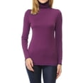 thumbnail image 5 of SSOULM Women's Slim Lightweight Long Sleeve Pullover Turtleneck Shirt Top With Plus Size, 5 of 5