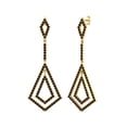 thumbnail image 2 of 925 Sterling Silver Or Vermeil Rond Fumé Quartz Dangle Goutte Femmes Mariage Lustre Boucles d'Oreilles, 2 of 4