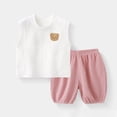 thumbnail image 2 of Gubotare Pjs for Toddler Girls Girls Satin Pajamas Set Button Down 2 Piece Silk Pjs Shorts Set Ruffle Sleepwear 18 24 Months (Pink,18-24 Months), 2 of 7