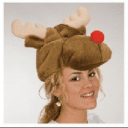 Plush Reindeer Hat Rudolph Red Nosed Christmas Xmas The Movie Santa Claus