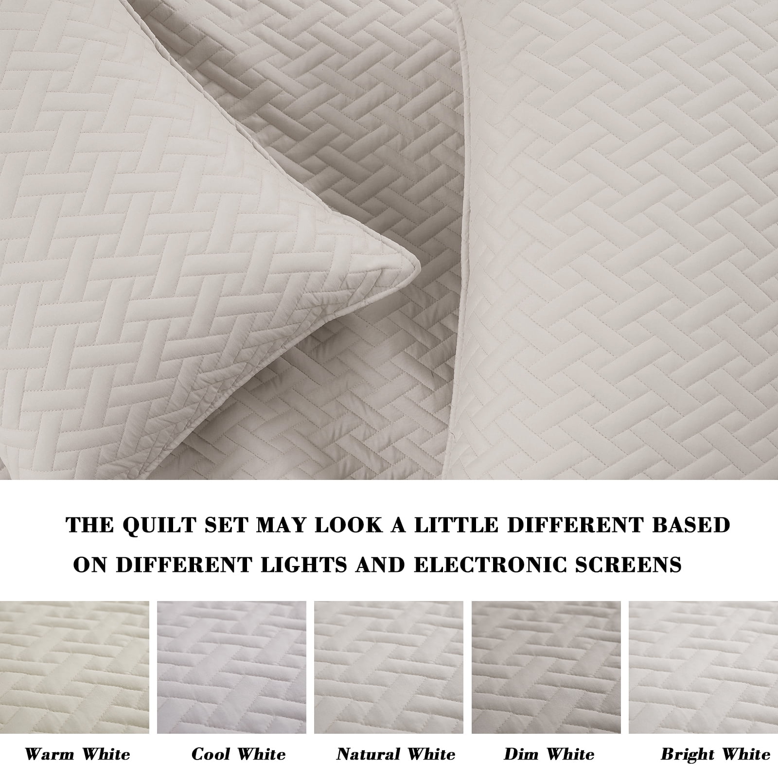 Exclusivo Mezcla 3-Piece King Size Quilt Set, Basket Quilted Bedspread/Coverlet/Bed Cover(96"x 104", Brich Beige)