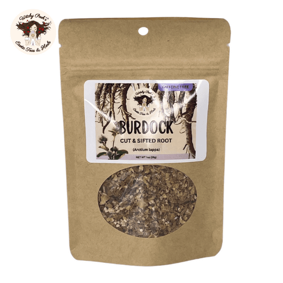 Witchy Pooh's Burdock Root Tea For Detoxification Hex Breaking Rituals, Decaffeinated, 1oz Pouch