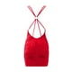 thumbnail image 5 of Vestido cruzado sexy sin espalda con lentejuelas para mujer: vestido ajustado de color liso con mezcla de spandex, perfecto para fiestas/salidas nocturnas, varias tallas, 5 of 6