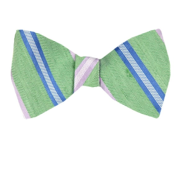 Men's Green Silk Self Tie Bowtie Tie Yourself Bow Ties