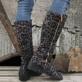 thumbnail image 6 of Women's -High Boots Ladies Fashion Suede Leopard Print Pointed Side Zipper Thick Heel Long Boots, 6 of 8