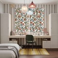 thumbnail image 6 of Curtains 63 Inch Length 2 Panels, Red Green Floral Grommets Window Treatment Curtain, Botanical Watercolor Flower Leaf Plant Thermal Curtains Drapes for Living Room/Bathroom, 6 of 9