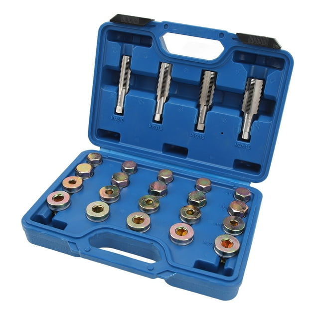Outil de Réparation de Filetage Clé de Prise, Kit de Réparation de Filetage de Carter d'Huile M13 M15 M17 M20 Fiable Haute Résistance pour les Véhicules Utilitaires Légers