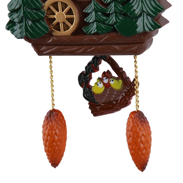 Vintage Cuckoo Clock Tree House Wall Clock Large Numbers Kitchen Living Room Decor