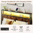 thumbnail image 6 of Gymax Full Size LED Bed Frame w/2-Tier Storage Headboard & 4 Drawers Charging Station, 6 of 10